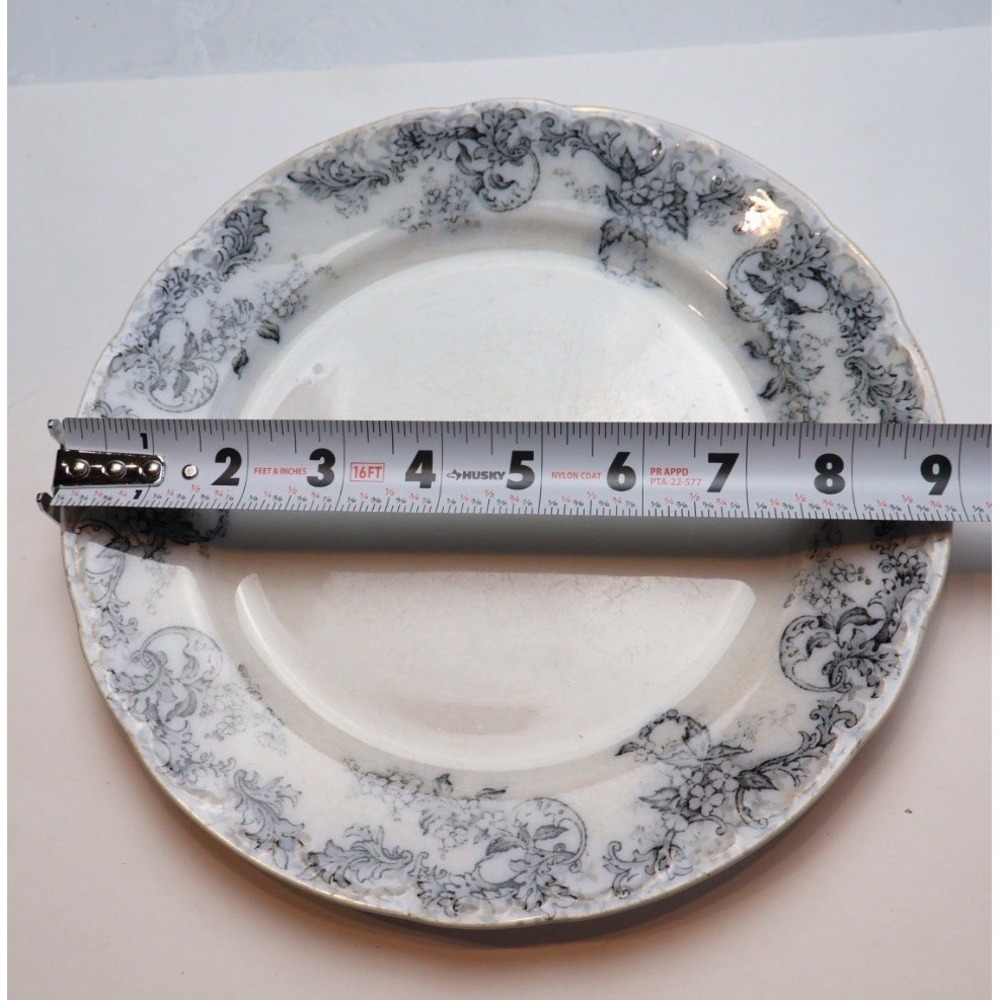 Antique Bridgwood & Son Clarence Opaque Transferware Plate Scalloped Edge - Picture 7 of 7